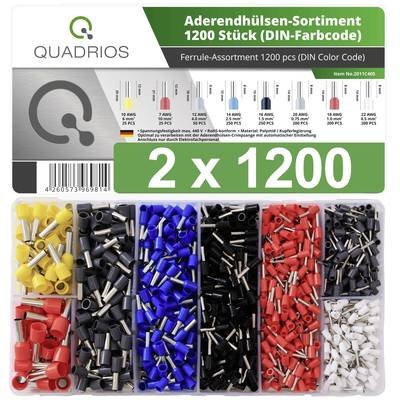 Quadrios 22C470 Aderendhülsen-Sortiment 0.5 mm², 0.75 mm², 1 mm², 1.5 mm², 2.5 mm², 4 mm², 6 mm², 10 mm² Teilisoliert We
