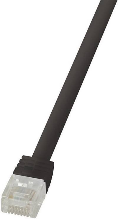 LogiLink CF2013U RJ45 Netzwerkkabel, Patchkabel CAT 6 U/UTP 0.25 m Schwarz hochflexibel 1 St.