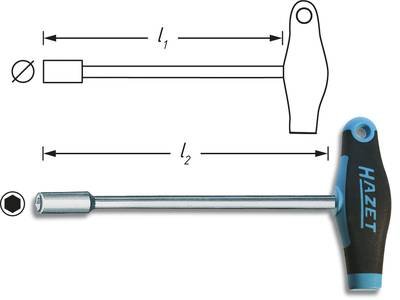 Hazet Werkstatt Steckschlüssel-Schraubendreher Schlüsselweite (metrisch): 11 mm Klingenlänge: 230 mm