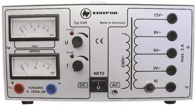 Statron 5340.1 Labornetzgerät, einstellbar 0 - 12 V/AC 3 A 72 W Anzahl Ausgänge 2 x