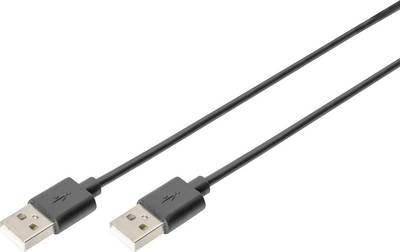 Digitus USB-Kabel USB 2.0 USB-A Stecker, USB-A Stecker 1.00 m Schwarz AK-300100-010-S