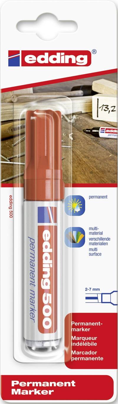 Edding edding 500 4-500002 Permanentmarker Rot wasserfest: Ja