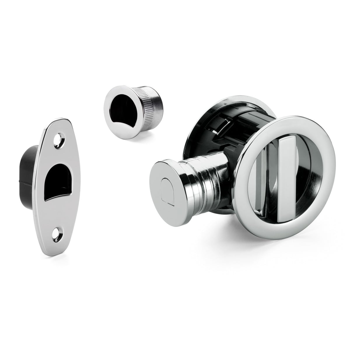 HOOKY ZERO Redondo - Kit de Cerradura + Muletilla + Dedal para puerta corredera