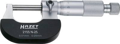 Hazet 2155N-25 Bügelmessschraube 0 - 25 mm Ablesung: 0.01 mm DIN 863-3