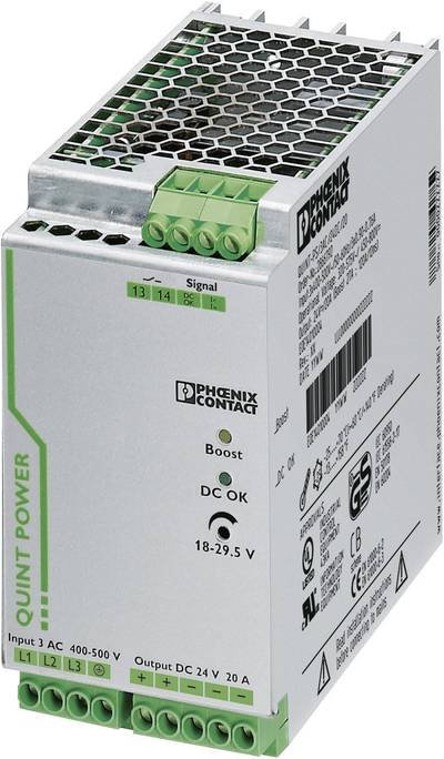 Phoenix Contact 2866792 Hutschienen-Netzteil (DIN-Rail) 24 V/DC 20 A 480 W Anzahl Ausgänge:1 x Inhalt 1 St.