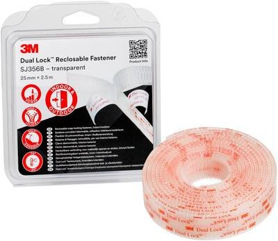 3M Dual Lock Klettband zum Aufkleben (L x B) 2.5 m x 25 mm Transparent 1 St.
