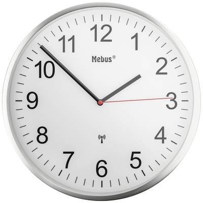 Mebus 19411 Funk Wanduhr 30 cm Silber