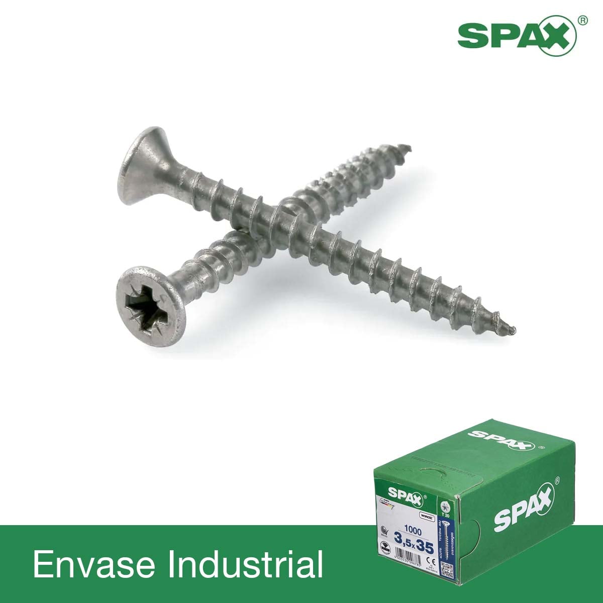 POZIDRIVE - Tornillos SPAX cabeza plana zincados - Envase Industrial