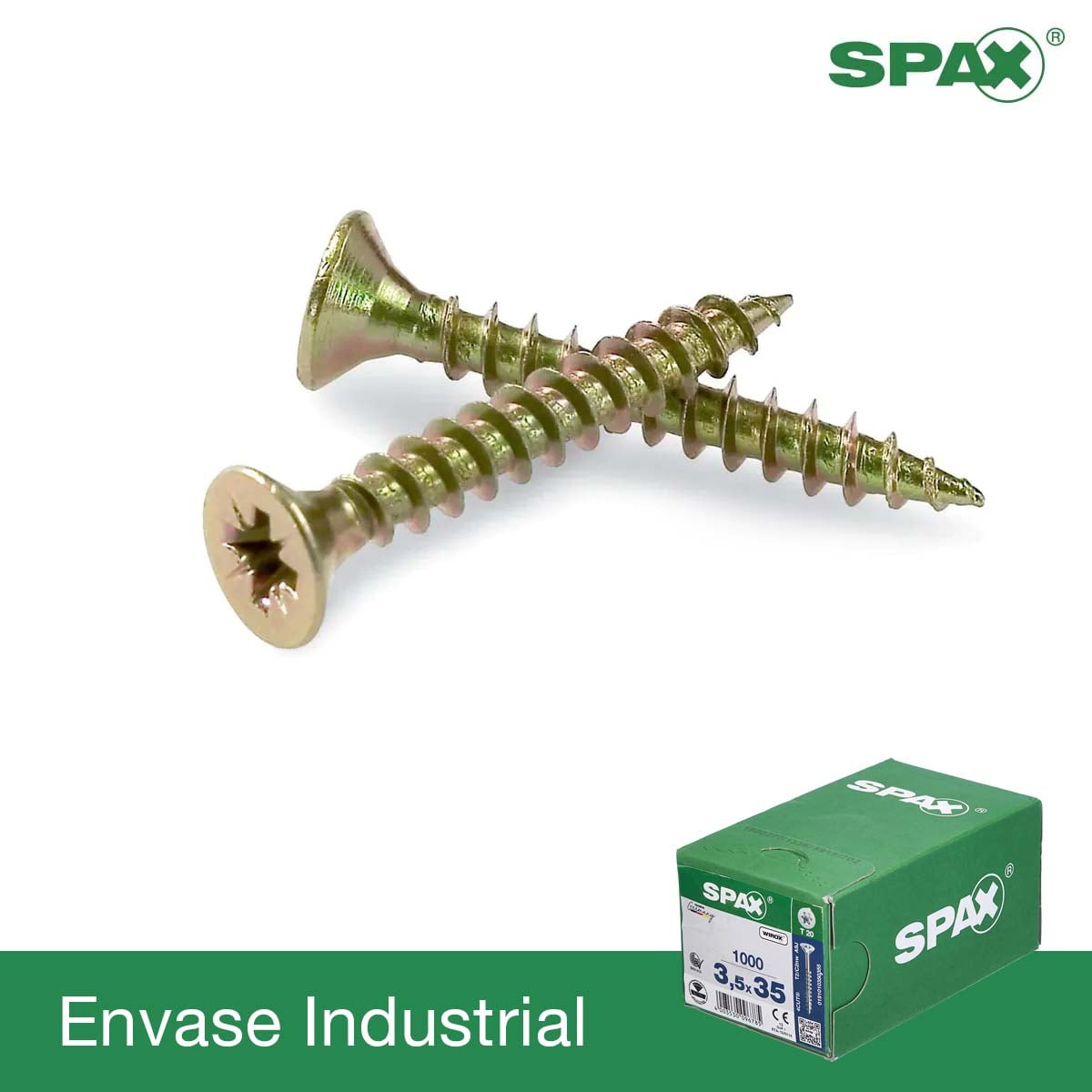 POZIDRIVE - Tornillo Spax de cabeza plana bricomatado - Envase Industrial
