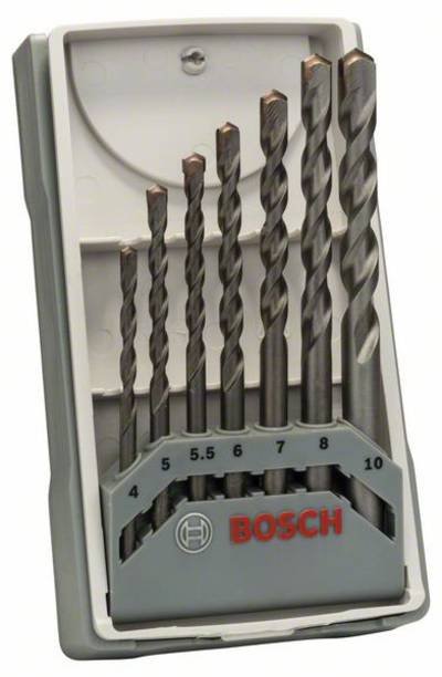 Bosch Accessories CYL-3 2607017083 Hartmetall Beton-Spiralbohrer-Set 7teilig 4 mm, 5 mm, 5.5 mm, 6 mm, 7 mm, 8 mm, 10 mm