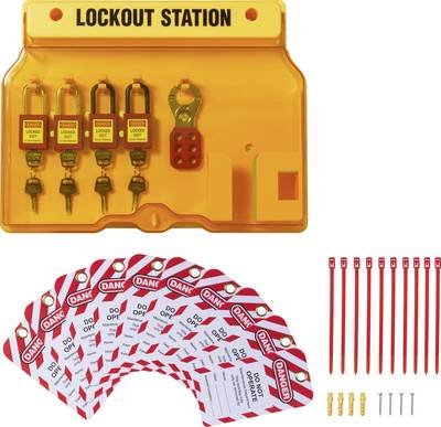 Sygonix SY-6872550 Verriegelung 412 mm Yellow Lockout Station 5 Hakenstellung