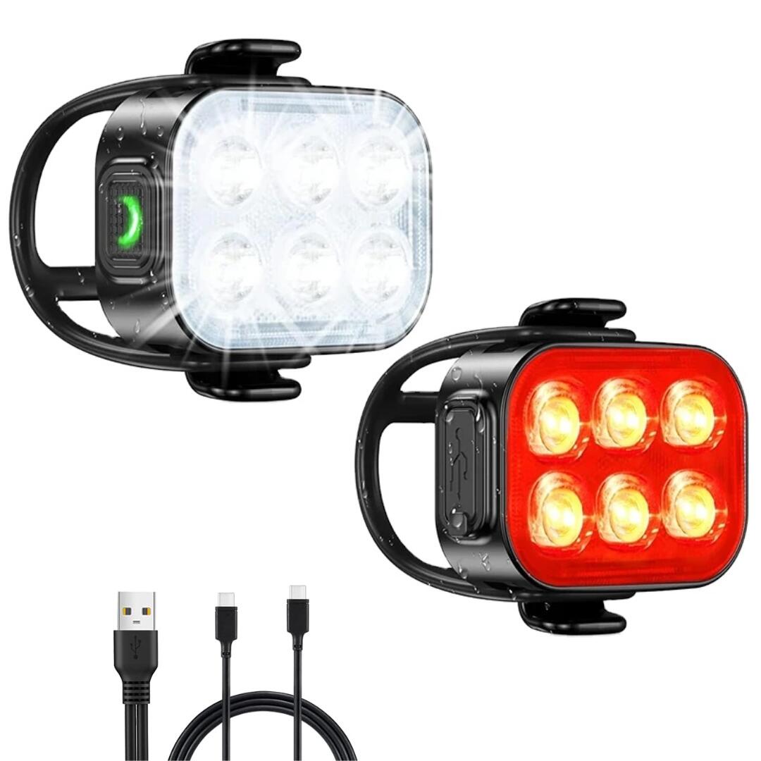 ARE WINNERS Kit luces bicicleta LED recargable USB – Luz bicicleta delantera y trasera