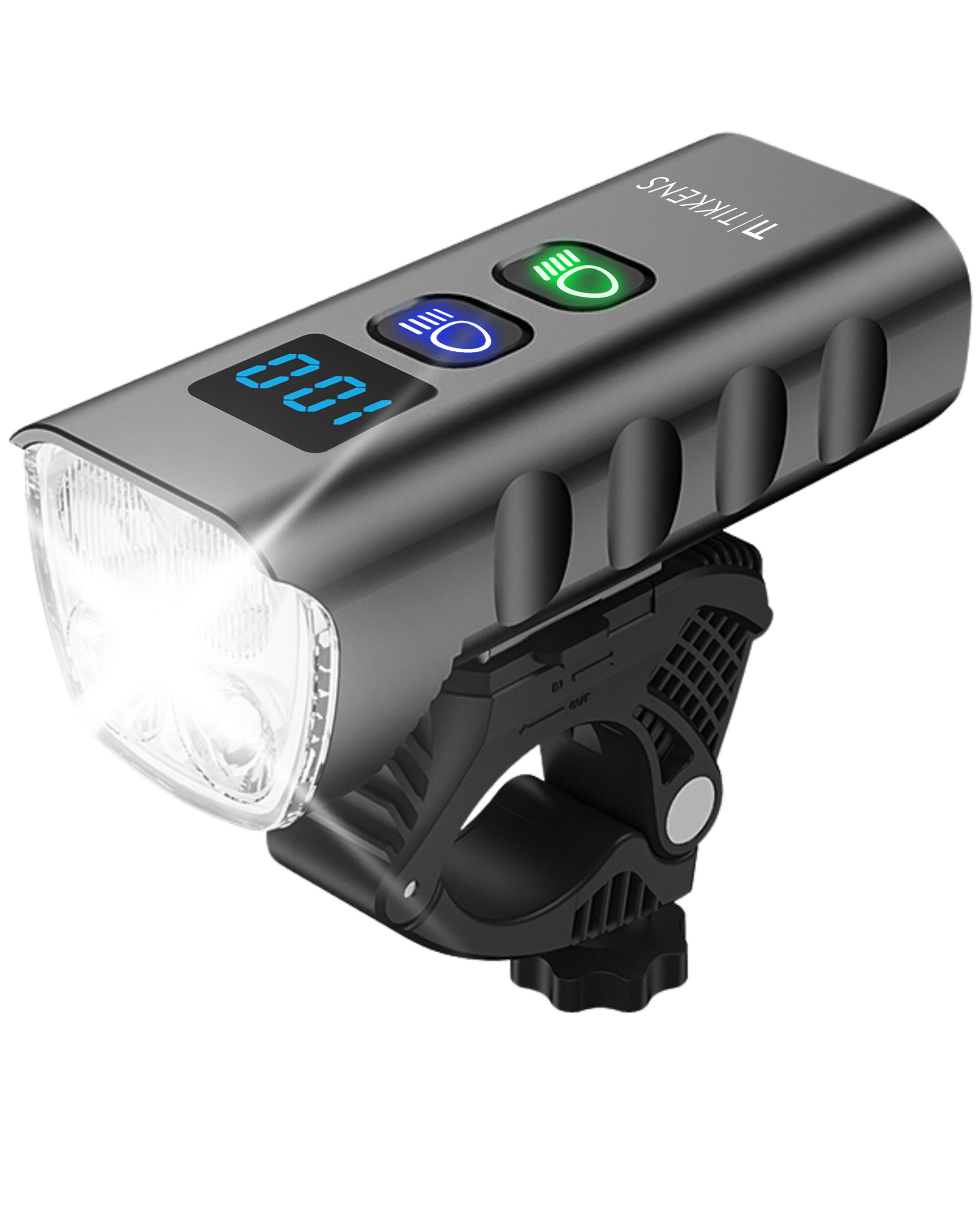 TIKKENS Alumbrado Delantera Bicicleta Recarga USB - LED Luz Delantera 1600 lúmenes