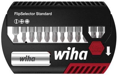 Wiha WIHA - 39049 - Bit Set FlipSelector 15-teilig 25 mm Gürtelclip 39049 Bit-Set 13teilig Schlitz, Kreuzschlitz Phillip