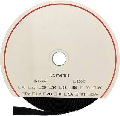 FASTECH® T0102599990125 Klettband zum Aufnähen Haftteil (L x B) 25000 mm x 25 mm Schwarz 25 m