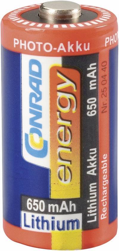 Conrad energy Fotoakku RCR123 Spezial-Akku CR-123A Lithium 3 V 650 mAh 1 St.