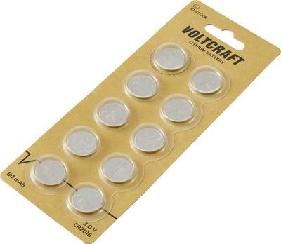 VOLTCRAFT Knopfzelle CR 2016 3 V 10 St. 80 mAh Lithium VC-12209095