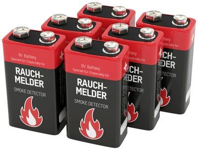 Ansmann Rauchmelderbatterie 9 V Block-Batterie Alkali-Mangan 9 V 6 St.