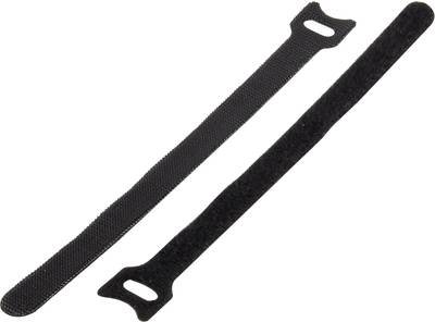 Basetech 98001c371 Klettkabelbinder zum Bündeln Haft- und Flauschteil (L x B) 250 mm x 13 mm Schwarz 1 St.