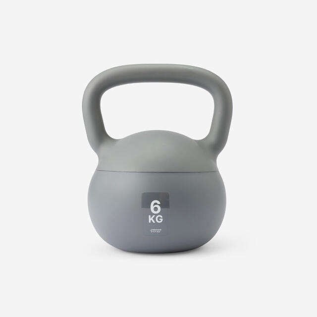 DOMYOS Kettlebell Pesa Rusa 6kg PVC Gris