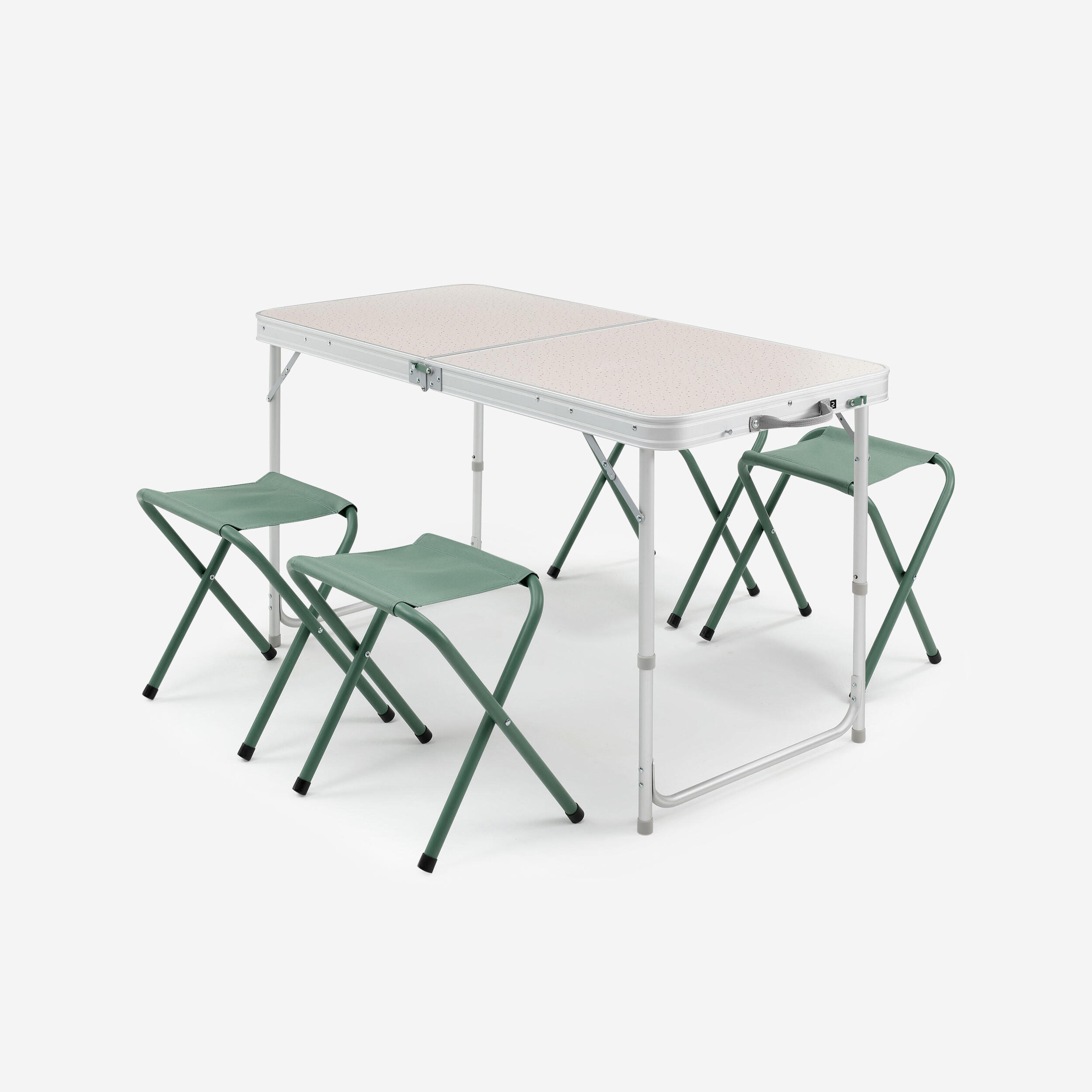 Mesa plegable de camping, 4 taburetes, 4 a 6 personas