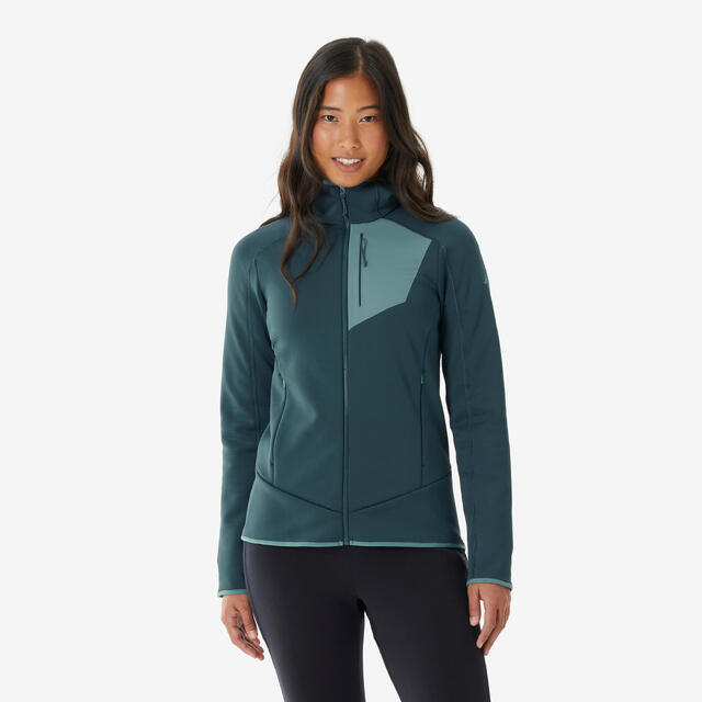 Forro polar de montaña y trekking con capucha mujer MH500
