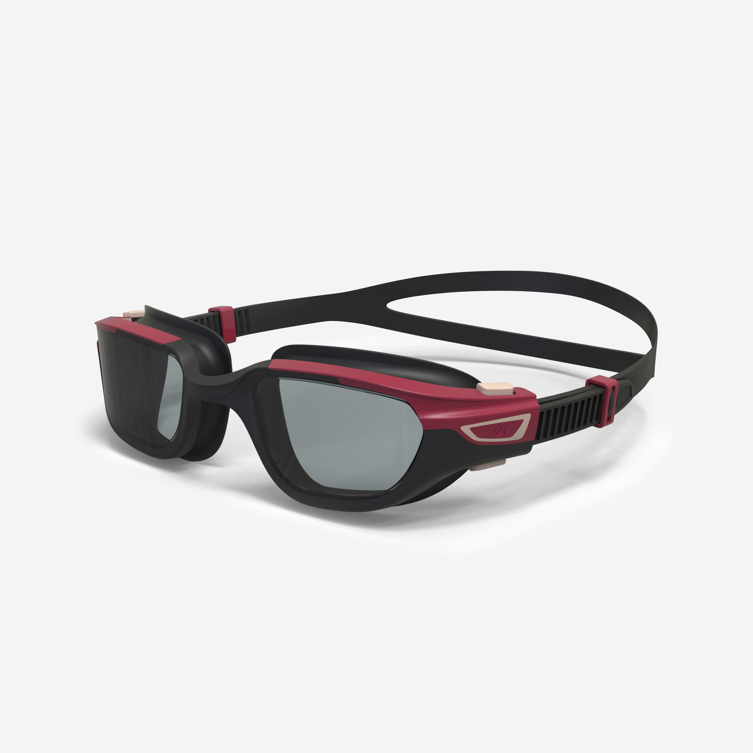 DECATHLON Gafas Natación Spirit Negro Rojo Cristales Ahumados Talla Grande