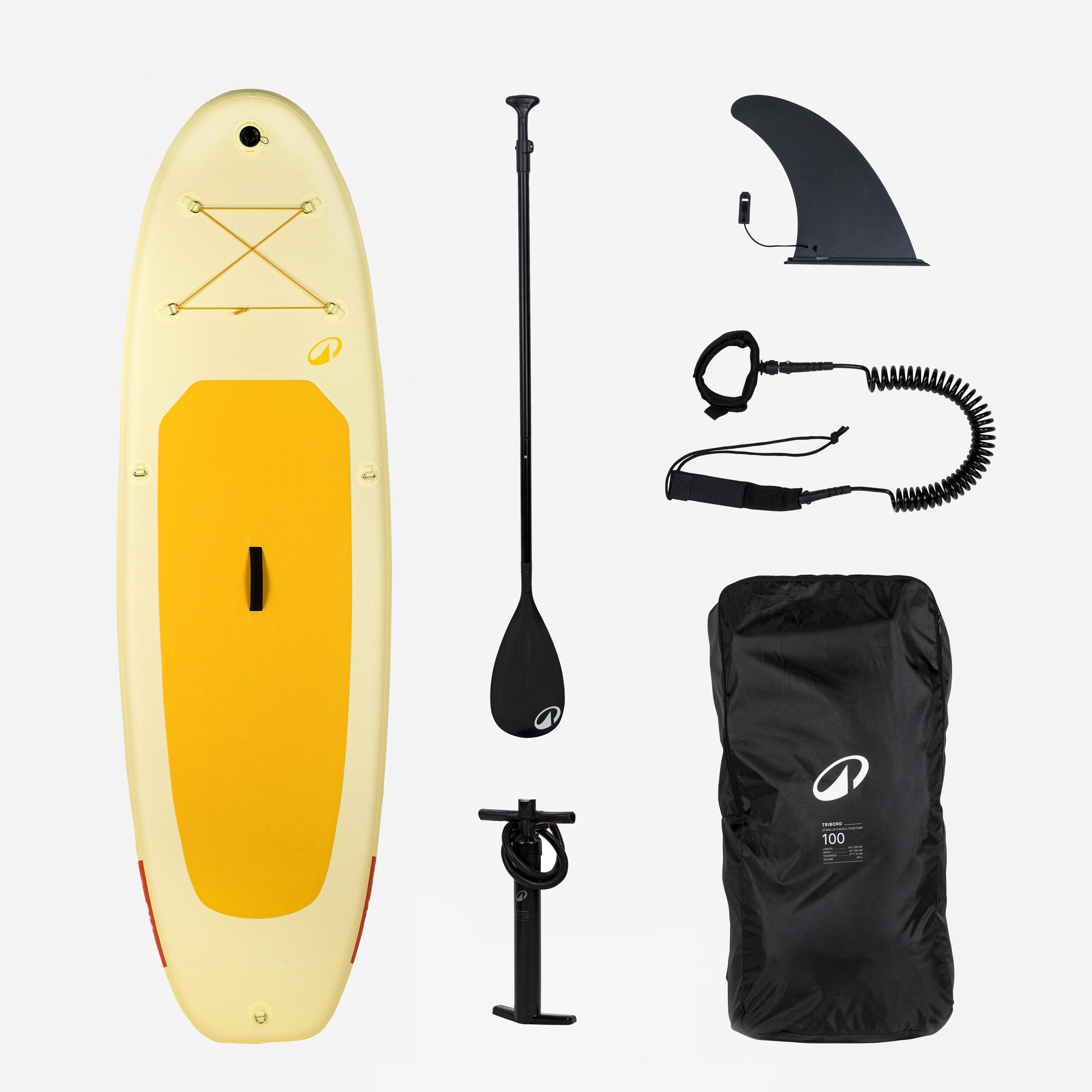 Tabla paddle surf hinchable 100 9'6 1 Persona (Hasta 80 kg) amarillo