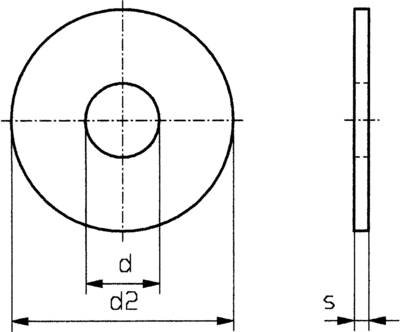 Unterlegscheibe 6.4 mm 18 mm Edelstahl A2 100 St. TOOLCRAFT 6,4 D9021-A2 192701