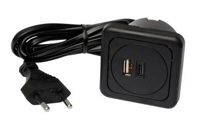 interBär 9016-014.81 3fach USB-Ladesteckdose 1er Set mit USB, mit USB-C® IP20 Schwarz