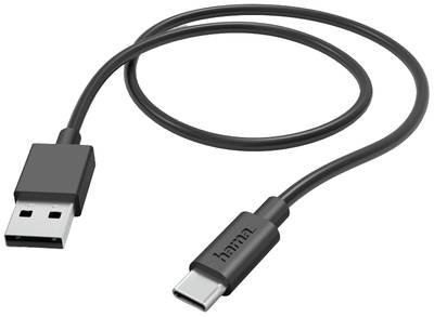 hama 00201594 Ladekabel, USB-A - USB-C, 1 m, Schwarz