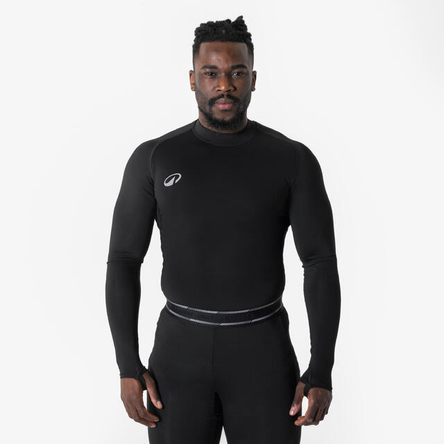 Camiseta térmica de fútbol de manga larga unisex Keepdry Club negro