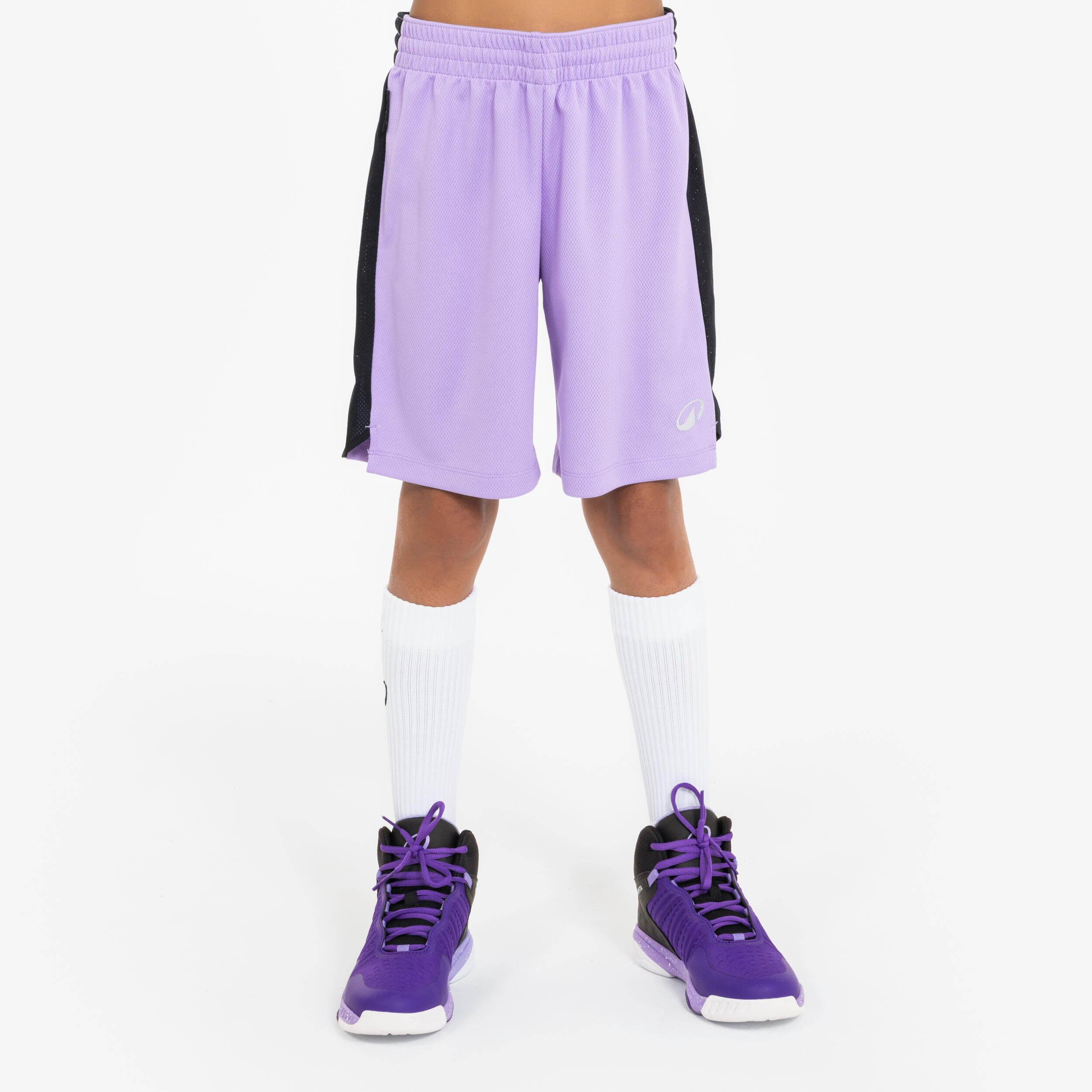 Pantalón corto de baloncesto niño - sh500 violeta