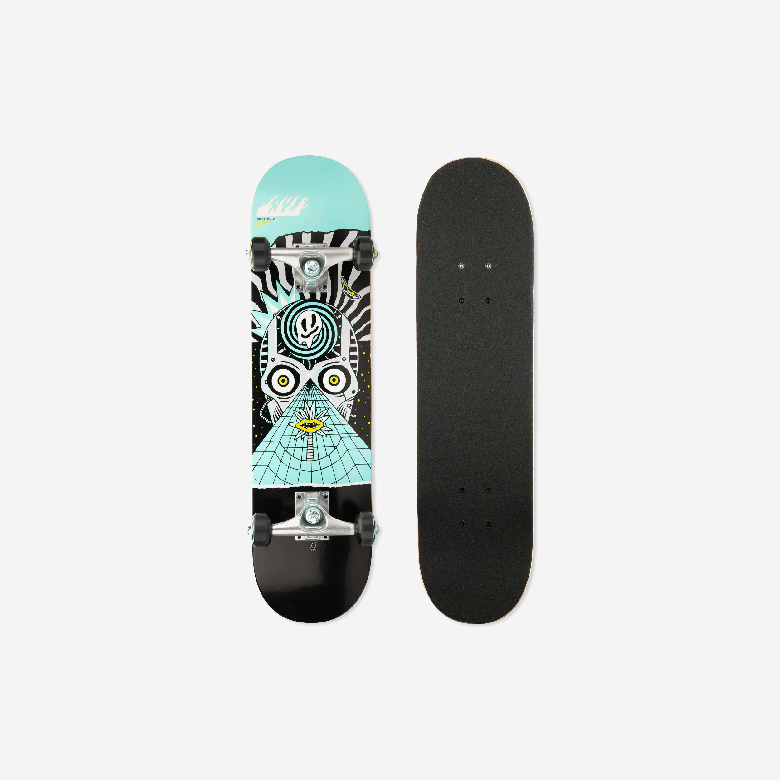 Tabla de Skate CP100 Niños de 8 - 12 años MID COSMIC Tamaño 7,6"