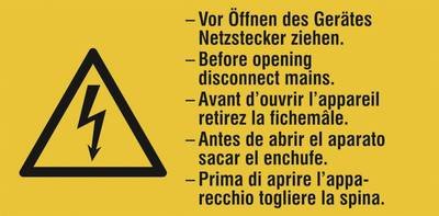 Warn-Kombischild Achtung Folie selbstklebend (B x H) 65 mm x 32 mm ISO 7010 6 St.
