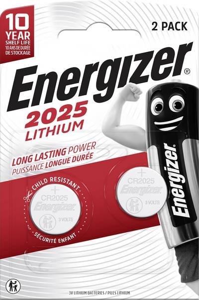 Energizer Knopfzelle CR 2025 3 V 2 St. 163 mAh Lithium CR2025