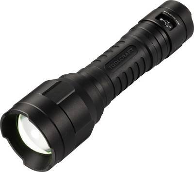 TOOLCRAFT TO-10153320 Taschenlampe Einstellbare Punktgröße, verstellbar, mit USB-Schnittstelle Li-Ionen Akkus 1100 lm 30