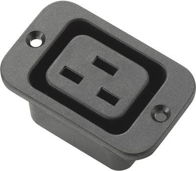 TRU COMPONENTS 715481 Kaltgeräte-Steckverbinder Buchse, Einbau vertikal Gesamtpolzahl: 2 + PE 16 A Schwarz 1 St.