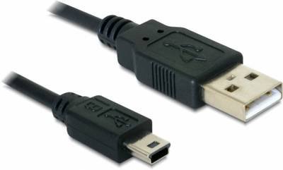 Delock USB-Kabel USB 2.0 USB-A Stecker, USB-Mini-B Stecker 1.00 m Schwarz 82273