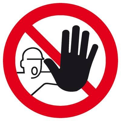 Verbotsschild Zutritt für Unbefugte verboten, Hygiene und Abstand Aluminium (Ø) 200 mm DIN 4844-2 1 St.
