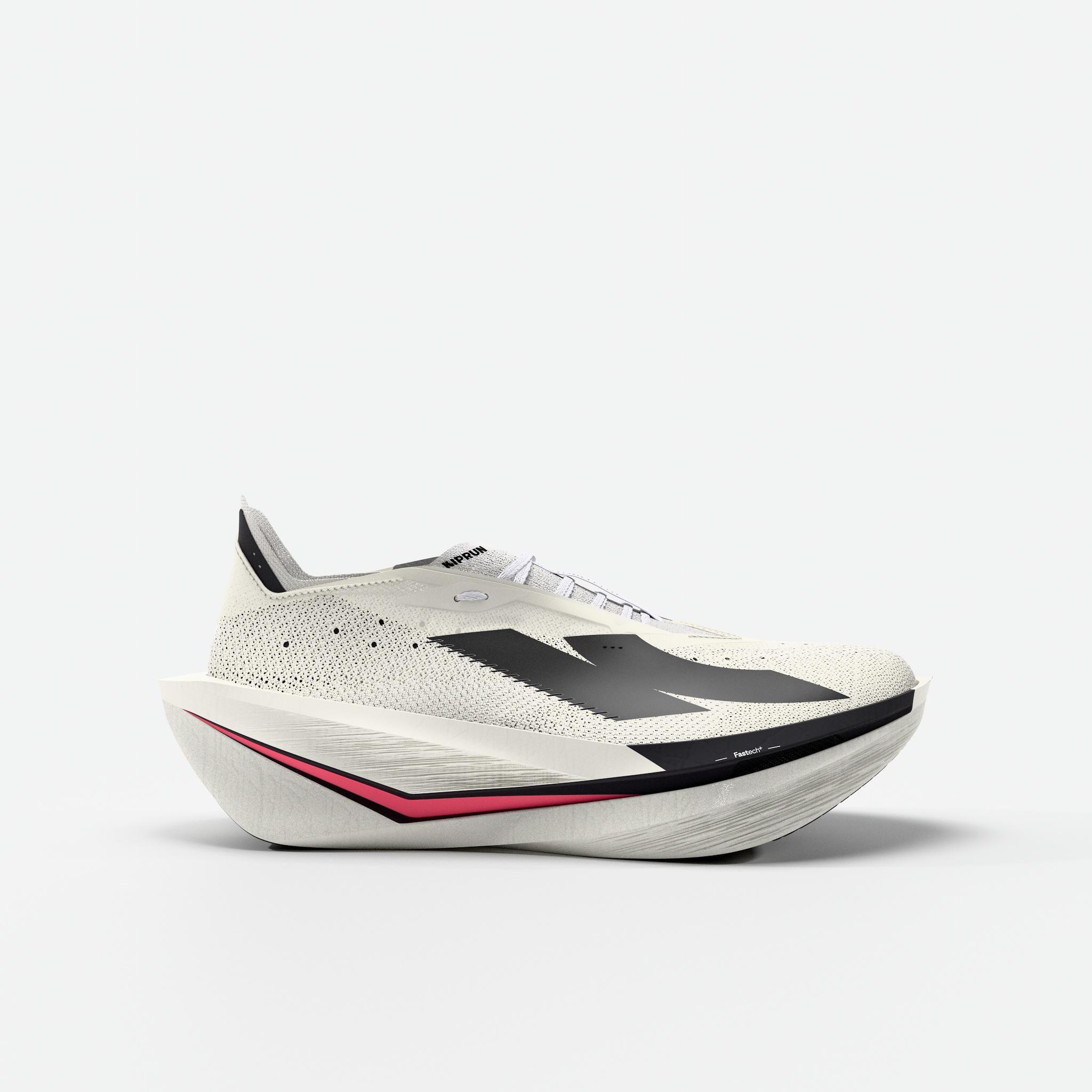 KIPRUN Zapatillas running con placa carbono hombre, Kiprun Kipstorm Elite blanco rosa
