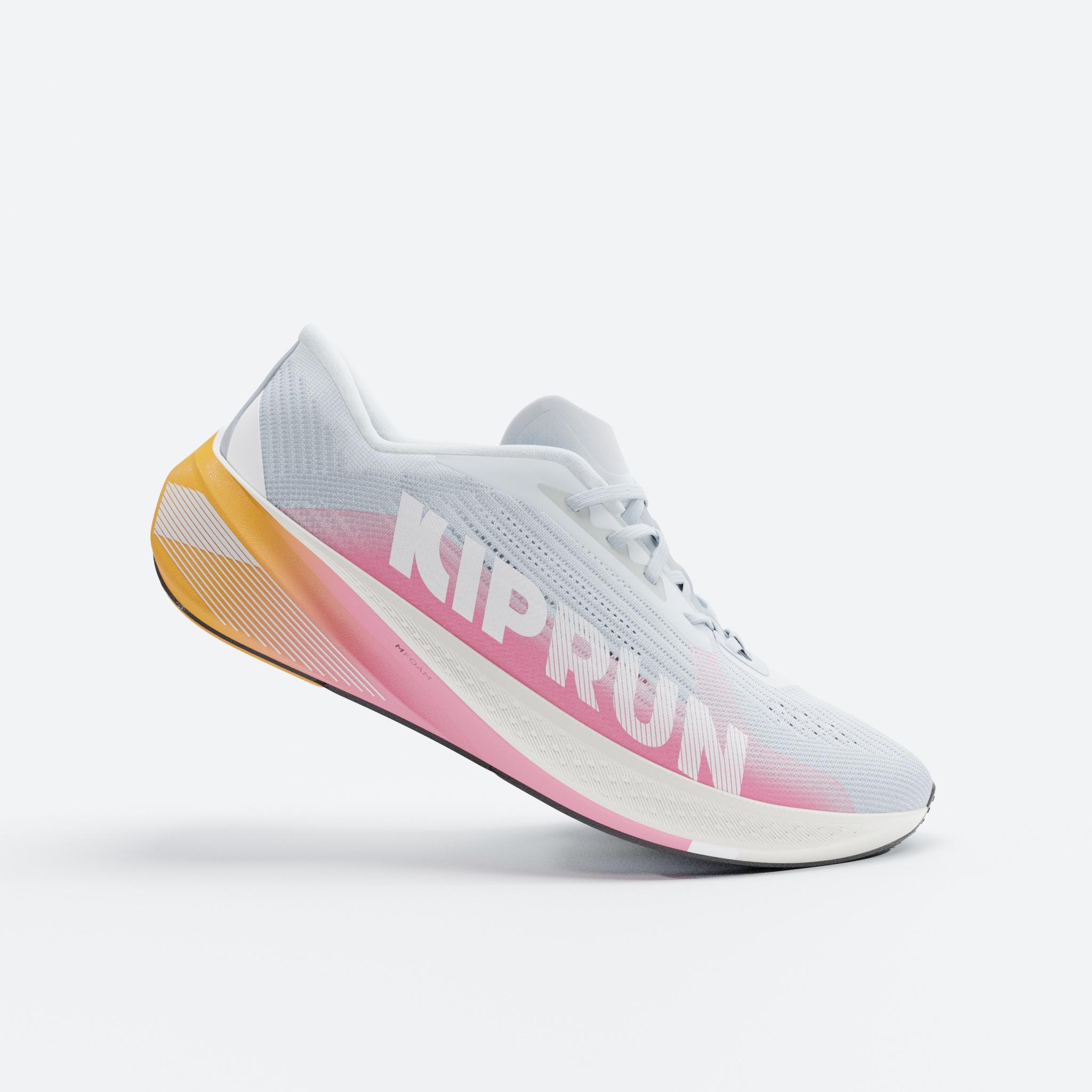 KIPRUN Zapatilla versátil running carretera mujer, KIPRUN KIPCORE PREMIUM azul rosa