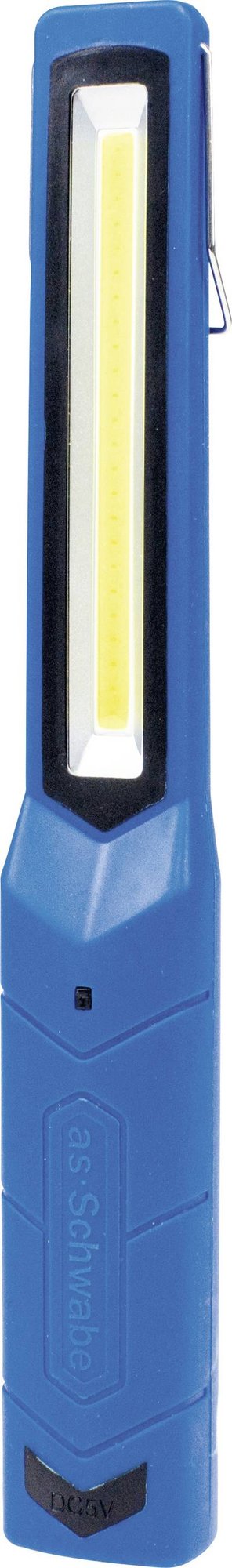 Akku LED Stablampe 2 W, 200 Lumen - 6.000 K Tageslicht - Inspektionslampe mit Magneten und Haken zum Aufhängen - Werksta