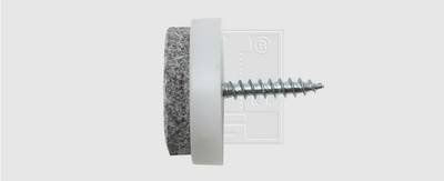 SWG 684 120 240 80 Filzgleiter schraubbar, rund Weiß (Ø) 24 mm 4 St.