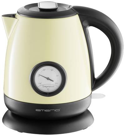 EMERIO WK-109795.2 Wasserkocher schnurlos Schwarz, Gelb Fassungsvermögen: 1 l