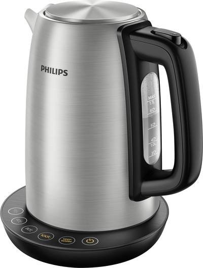 Philips Home HD9359/90 Avance Wasserkocher Edelstahl, Schwarz Fassungsvermögen: 1.7 l