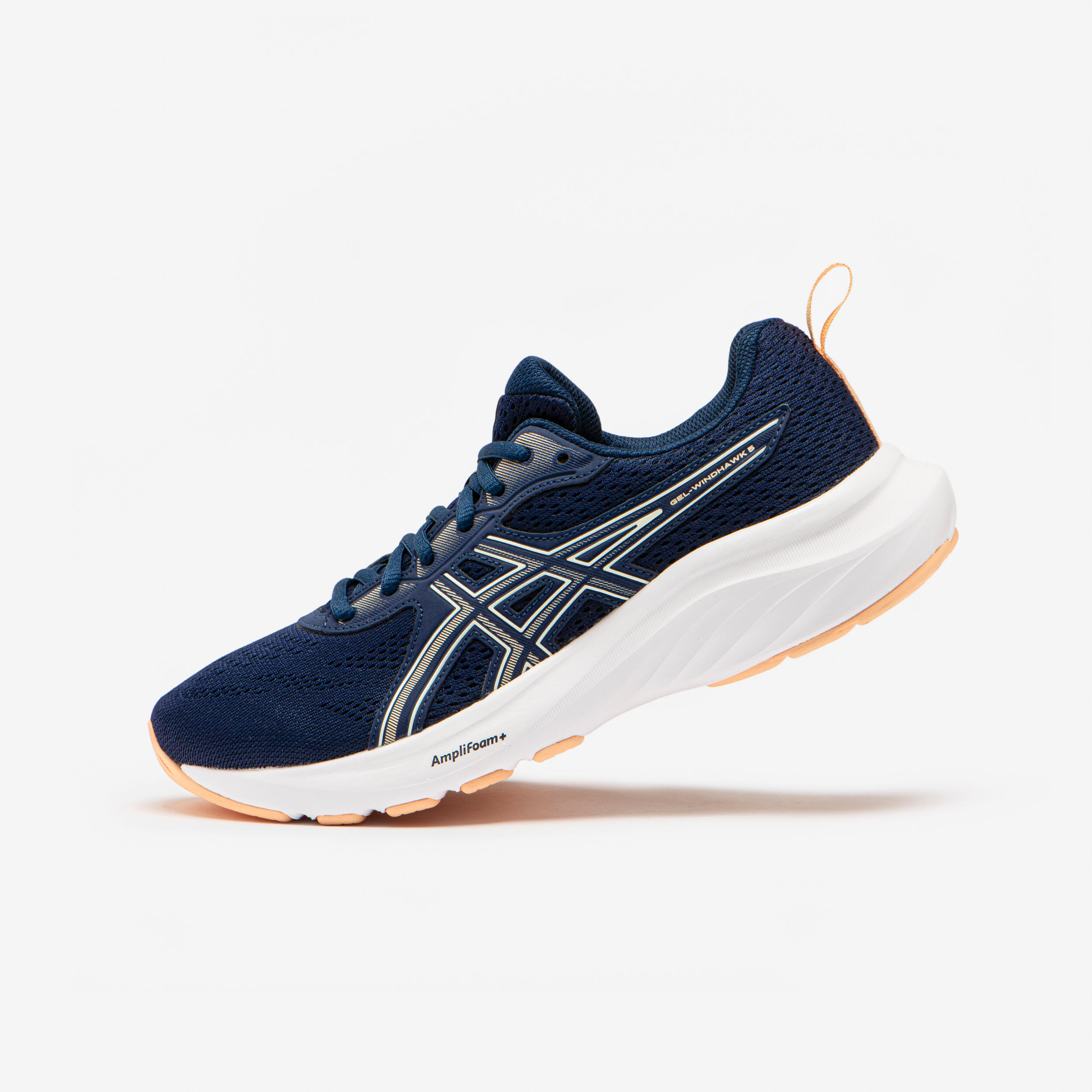 ASICS Zapatillas de running Mujer, Asics Gel Windhawk Azul Marino y Albaricoque
