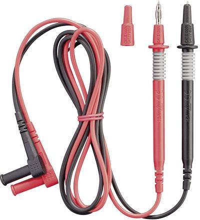 Benning 044145 Sicherheits-Messleitungs-Set Lamellenstecker 4 mm Prüfspitze 1.00 m Schwarz, Rot 1 St.