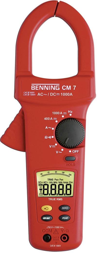 Benning CM 7 Stromzange, Hand-Multimeter digital CAT IV 600 V Anzeige (Counts): 4000