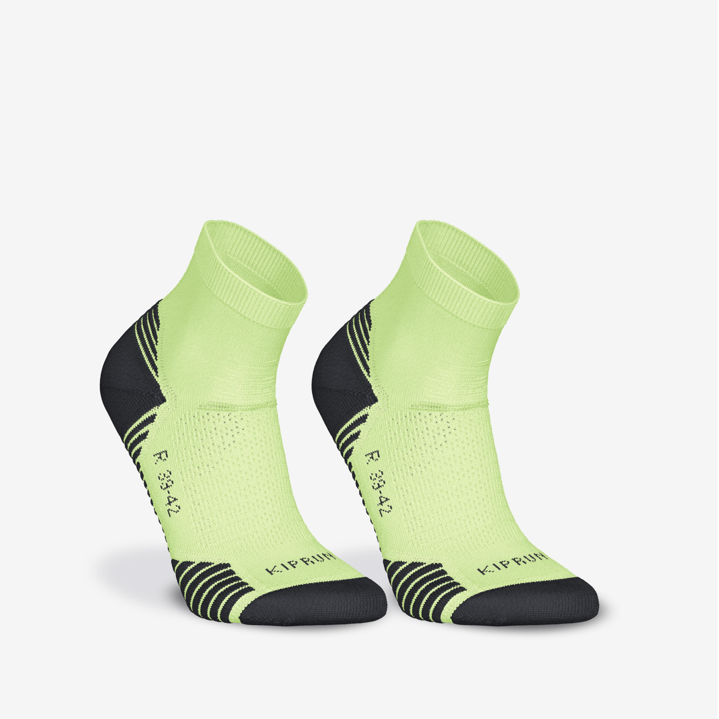 KIPRUN LOTE de 2 PARES de CALCETINES DE RUNNING RUN500 GRUESOS MID